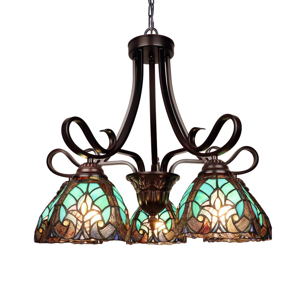 Victorian-Style 5-Light Antique Dark Bronze Finish Large Chandelier 25" Wide. Picture 2