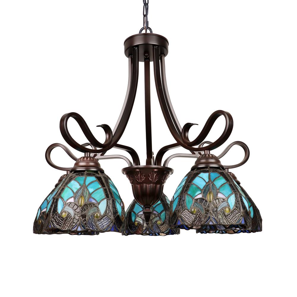 Victorian-Style 5-Light Antique Dark Bronze Finish Large Chandelier 25" Wide. Picture 3