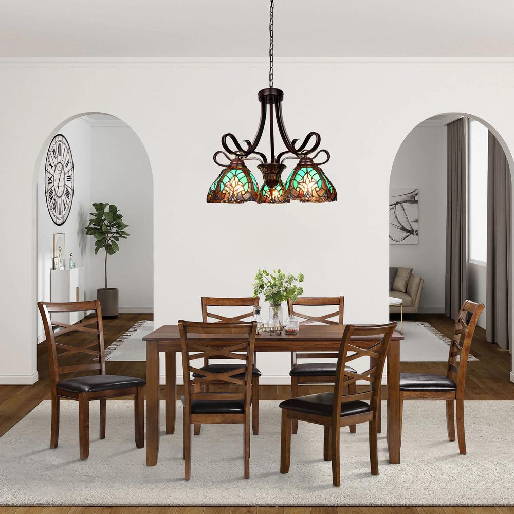 Victorian-Style 5-Light Antique Dark Bronze Finish Large Chandelier 25" Wide. Picture 6