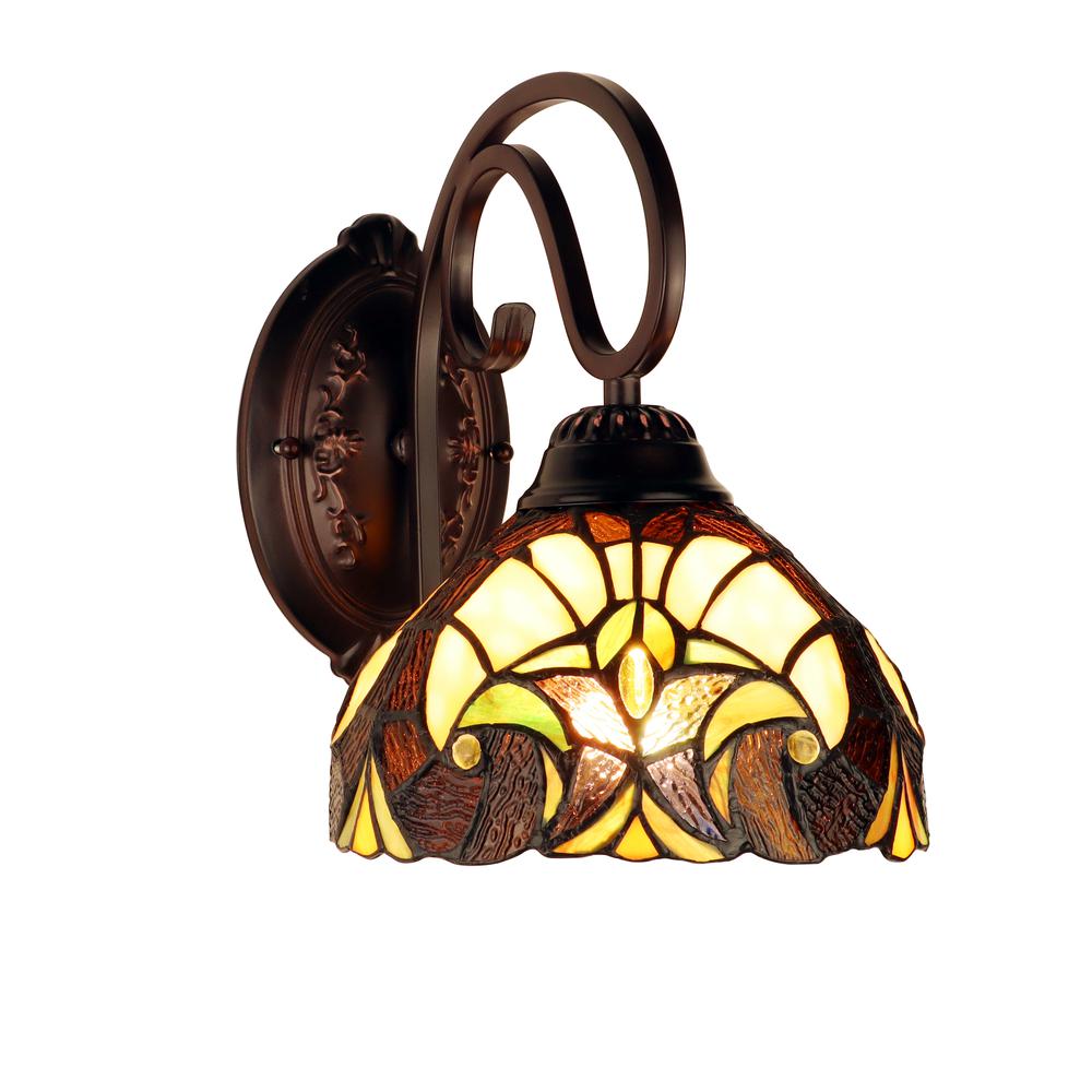 LIAISON Victorian-Style 1-Light Antique Dark Bronze Finish Wall Sconce 8" Shade. Picture 2