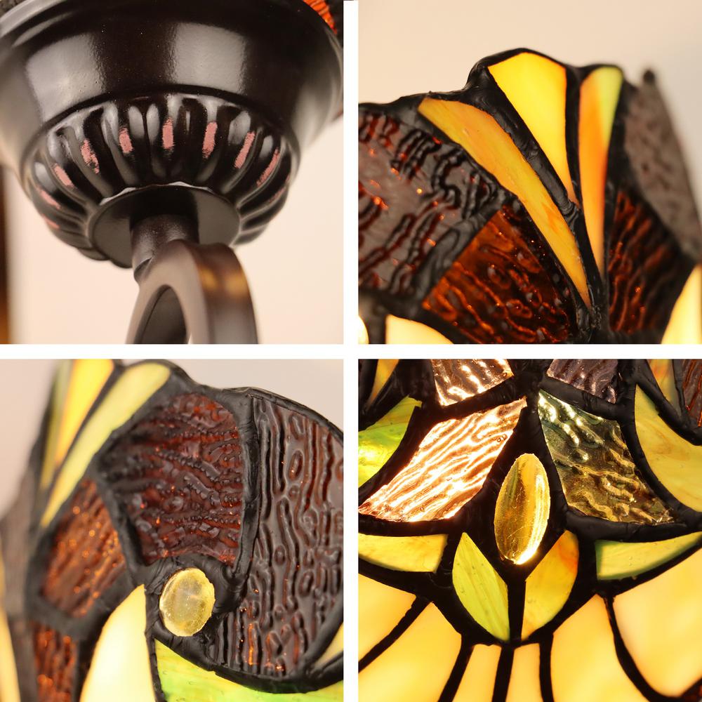 LIAISON Victorian-Style 1-Light Antique Dark Bronze Finish Wall Sconce 8" Shade. Picture 6