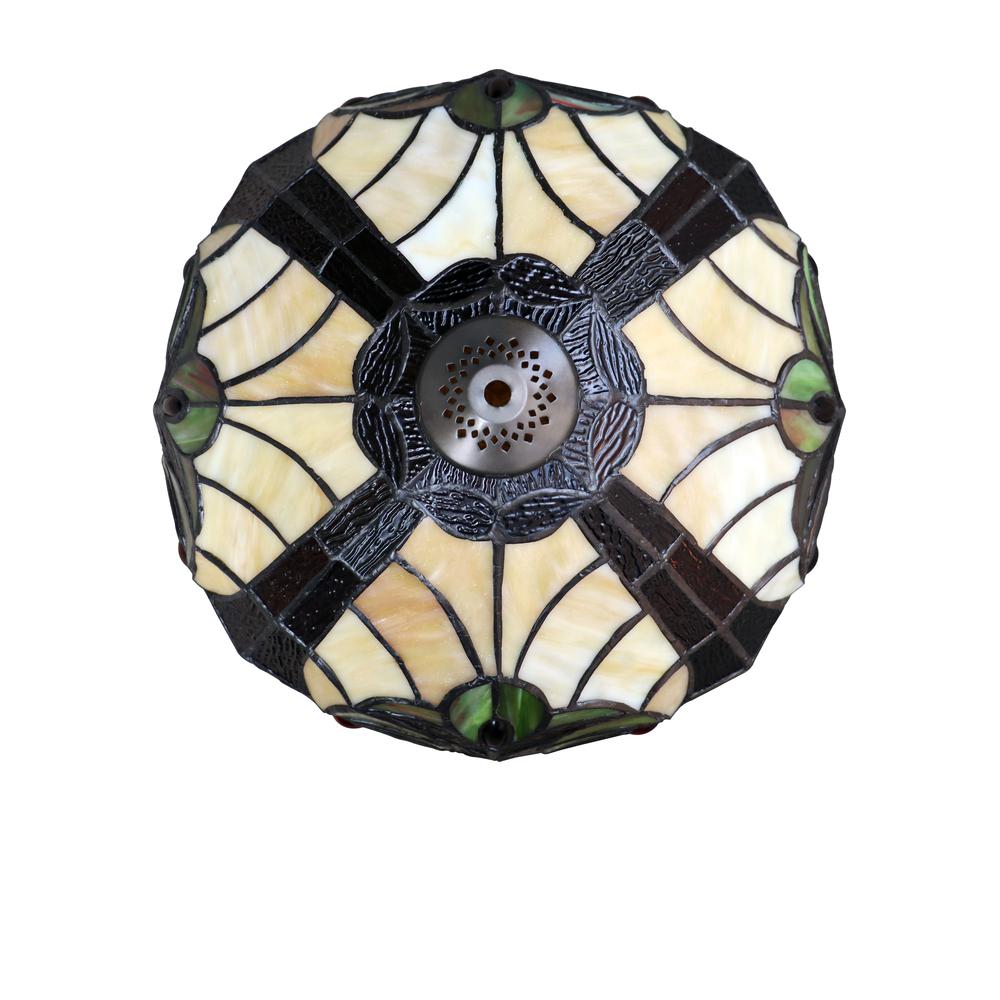 Tiffany-Style Antique Dark Bronze 1-Light Victorian Table Lamp 12" Shade. Picture 3