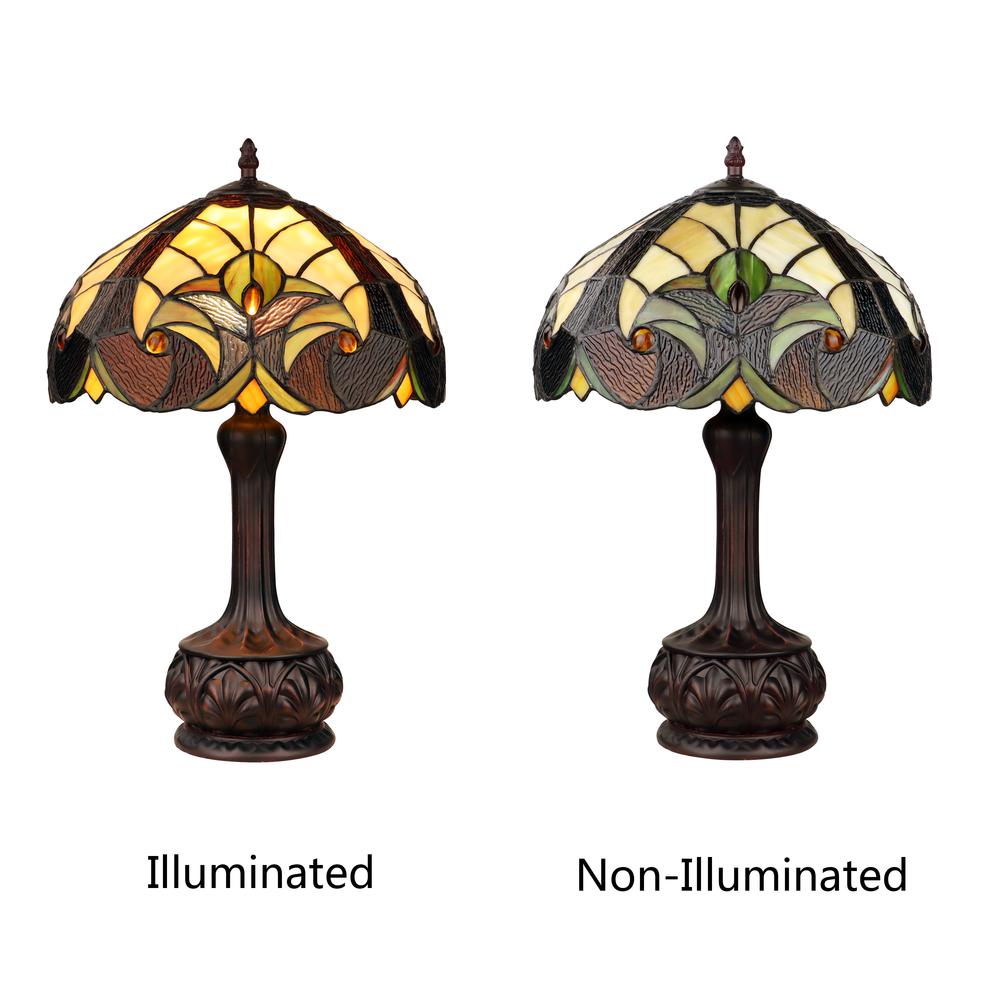 Tiffany-Style Antique Dark Bronze 1-Light Victorian Table Lamp 12" Shade. Picture 6