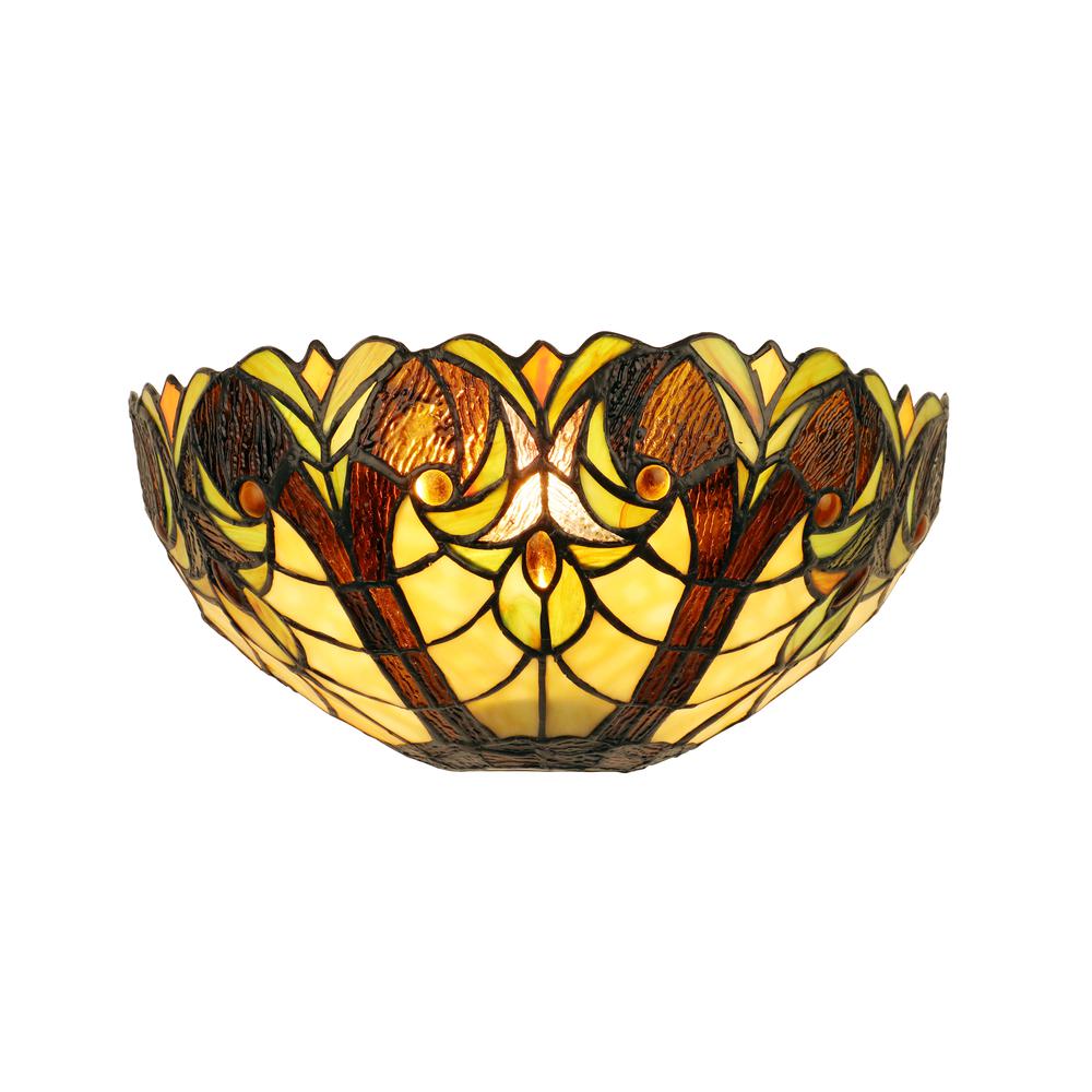 LIAISON Victorian-Style 1-Light Antique Dark Bronze Finish Wall Sconce 12" Shade. Picture 1
