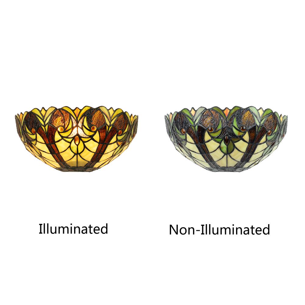 LIAISON Victorian-Style 1-Light Antique Dark Bronze Finish Wall Sconce 12" Shade. Picture 5