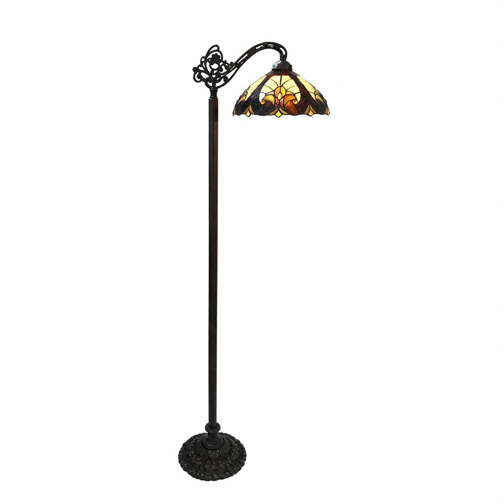 LIAISON Tiffany-style 1 Light Victorian Reading Floor Lamp 13" Shade. Picture 1