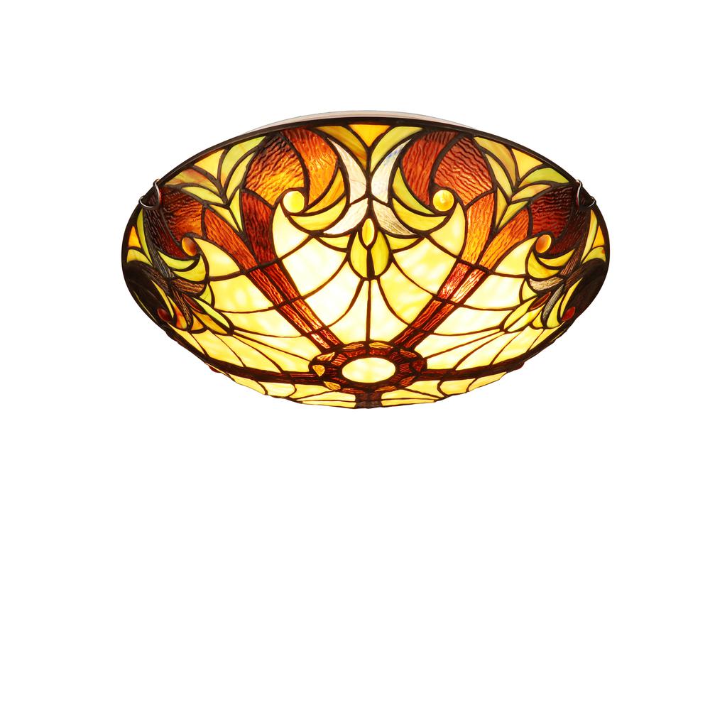 3-Light Antique Dark Bronze Finish Ceiling Flush-Mount 16" Wide. Picture 6