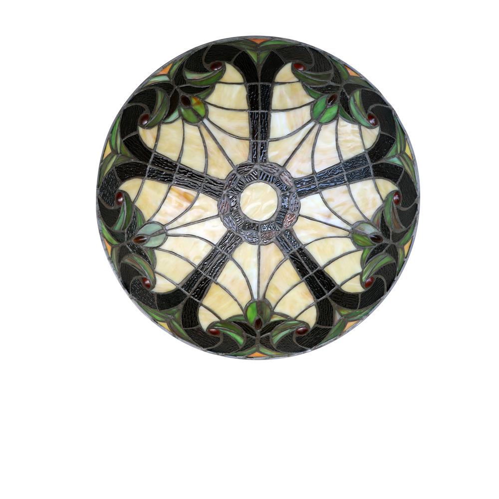 3-Light Antique Dark Bronze Finish Ceiling Flush-Mount 16" Wide. Picture 1