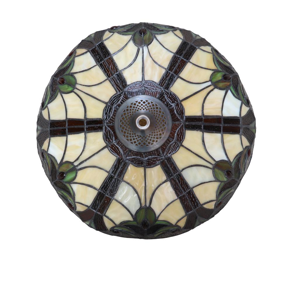 2-Light Antique Dark Bronze Finish Ceiling Semi-Flush Mount 16" Wide. Picture 3