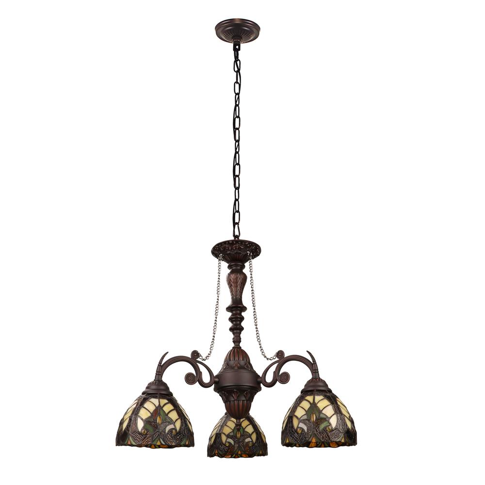 Liaison Victorian-Style 3-Light Antique Dark Bronze Finish Mini Chandelier. Picture 1