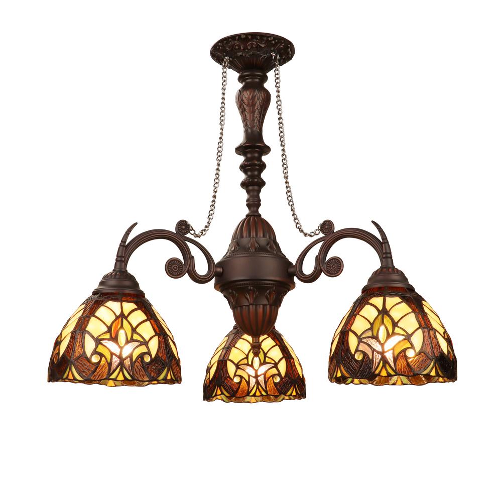 Liaison Victorian-Style 3-Light Antique Dark Bronze Finish Mini Chandelier. Picture 3