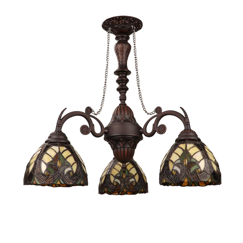 Liaison Victorian-Style 3-Light Antique Dark Bronze Finish Mini Chandelier. Picture 4