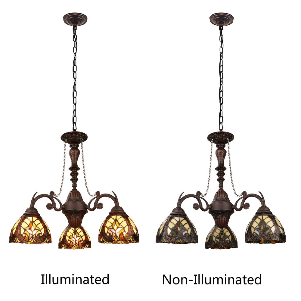 Liaison Victorian-Style 3-Light Antique Dark Bronze Finish Mini Chandelier. Picture 7