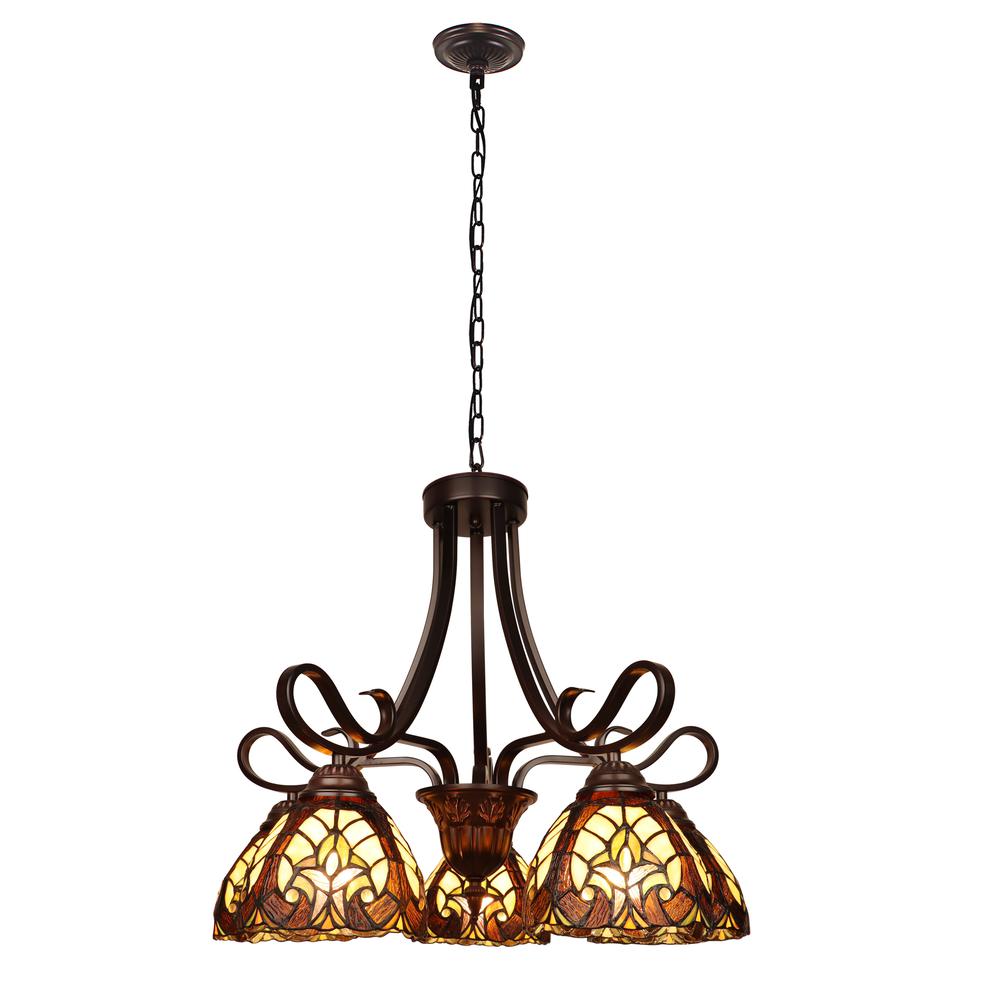 Victorian-Style 5-Light Antique Dark Bronze Finish Large Chandelier 25" Wide. Picture 1