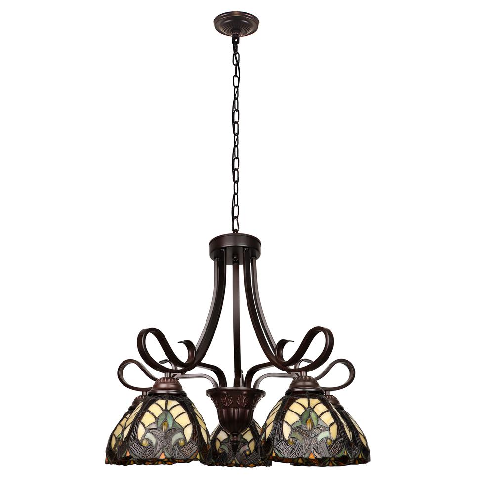 Victorian-Style 5-Light Antique Dark Bronze Finish Large Chandelier 25" Wide. Picture 2