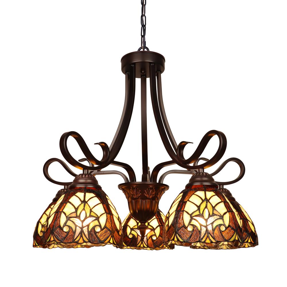 Victorian-Style 5-Light Antique Dark Bronze Finish Large Chandelier 25" Wide. Picture 3