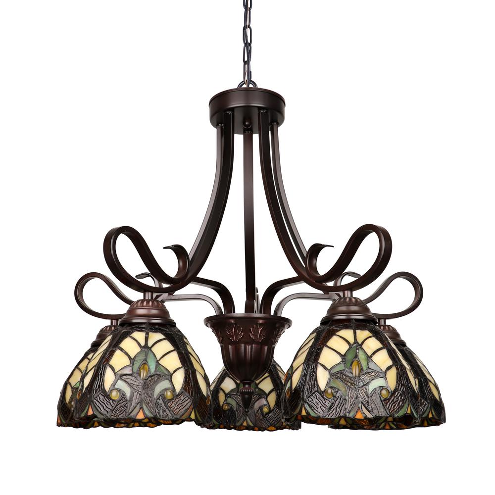 Victorian-Style 5-Light Antique Dark Bronze Finish Large Chandelier 25" Wide. Picture 4