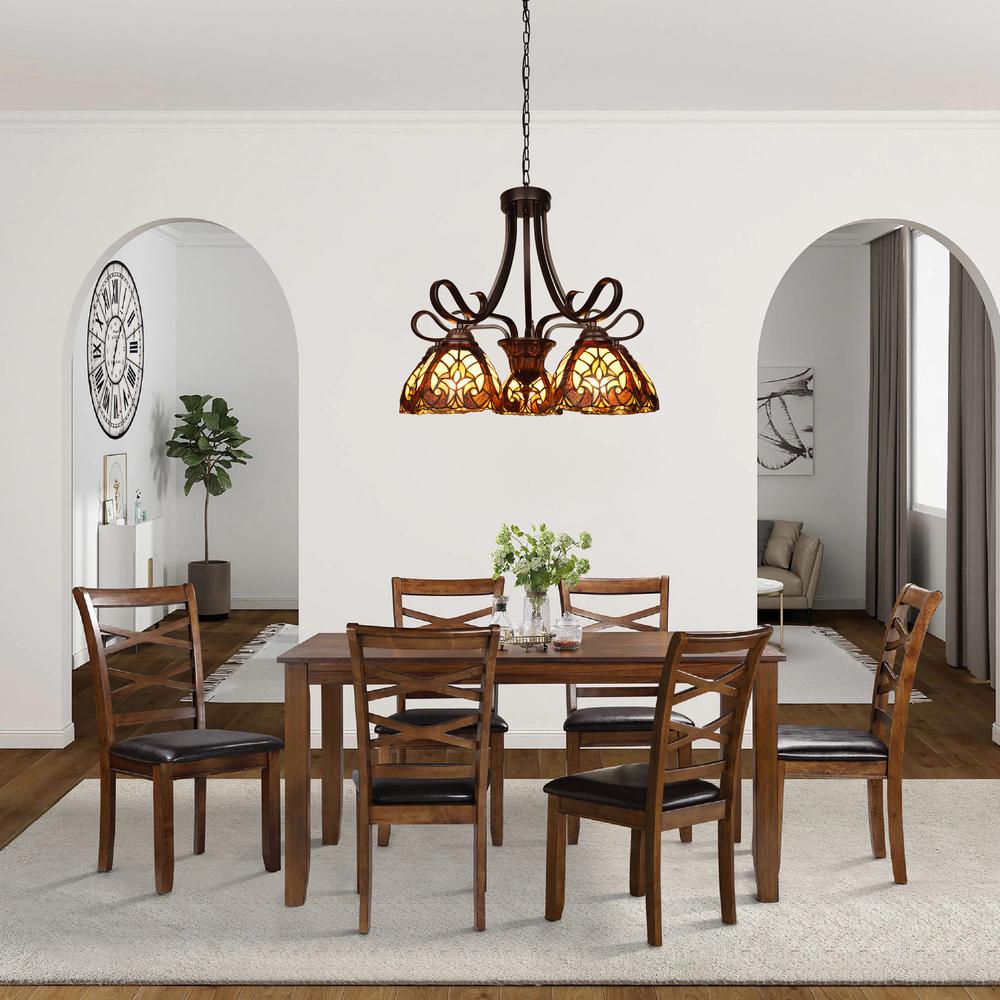 Victorian-Style 5-Light Antique Dark Bronze Finish Large Chandelier 25" Wide. Picture 8