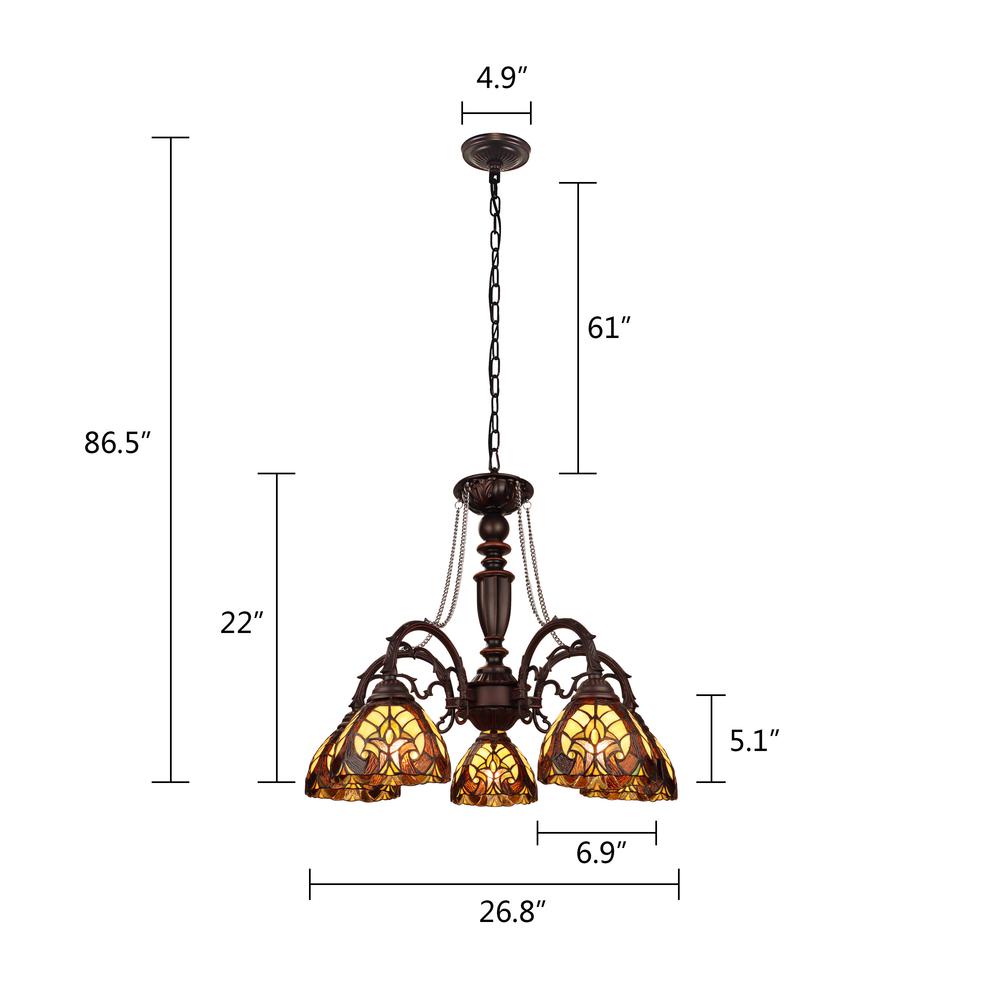 Liaison Victorian-Style 5-Light Antique Dark Bronze Finish Large Chandelier. Picture 9