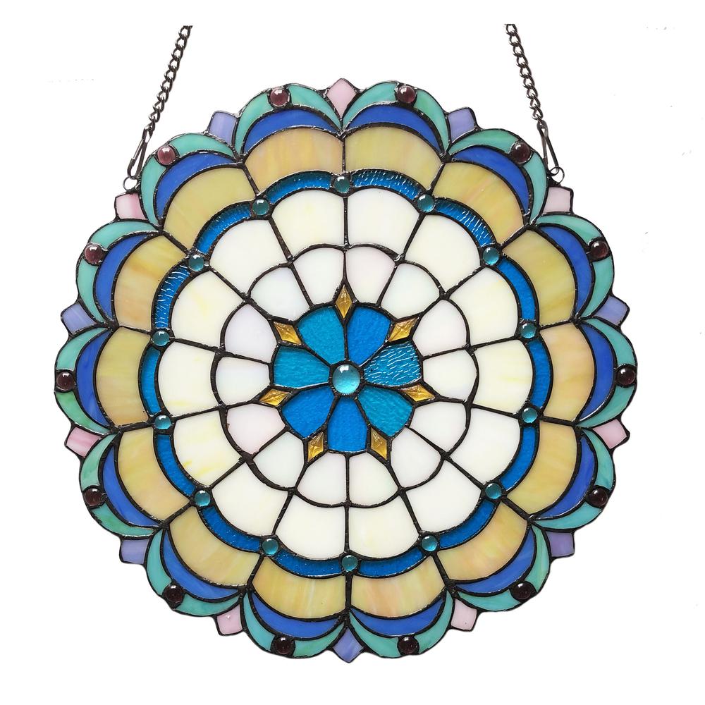 DAKOTA Victorian Tiffany-glass Window Panel 18" Wide. Picture 3