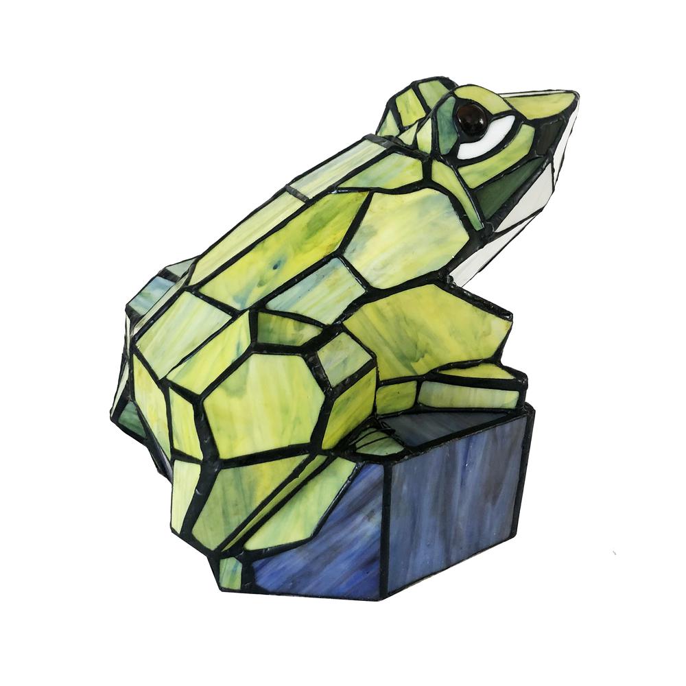 CHLOE Lighting NAVEEN Tiffany-Style Animal Stained Glass Accent Lamp 9.5" Height. Picture 3