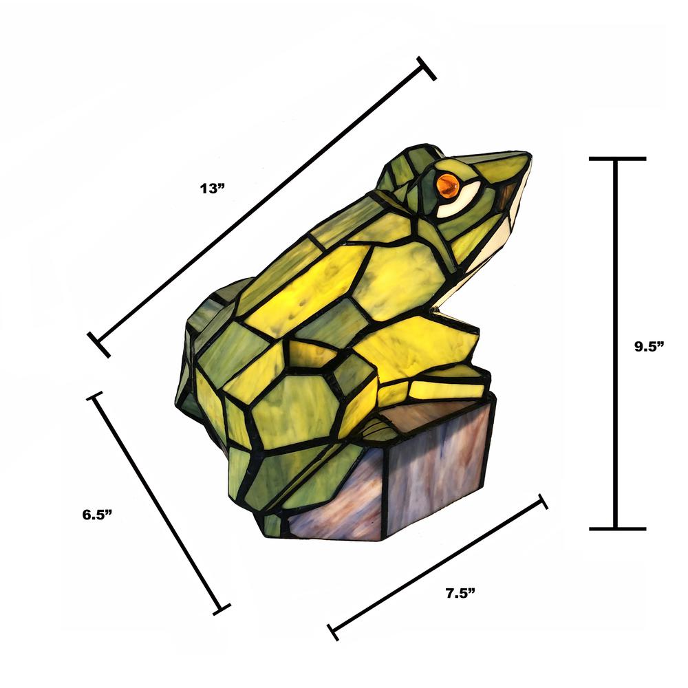 CHLOE Lighting NAVEEN Tiffany-Style Animal Stained Glass Accent Lamp 9.5" Height. Picture 5