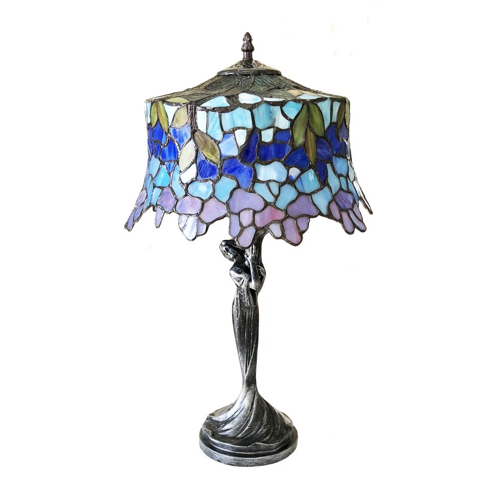 SOPHIA Wisteria 1 Light Antique Dark Bronze Accent Lamp 13" Shade. Picture 4