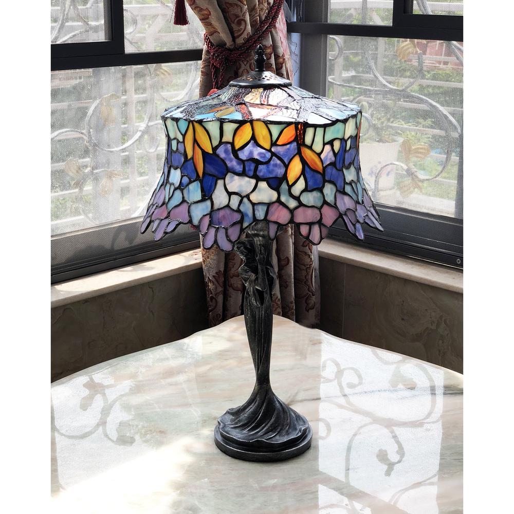 SOPHIA Wisteria 1 Light Antique Dark Bronze Accent Lamp 13" Shade. Picture 3
