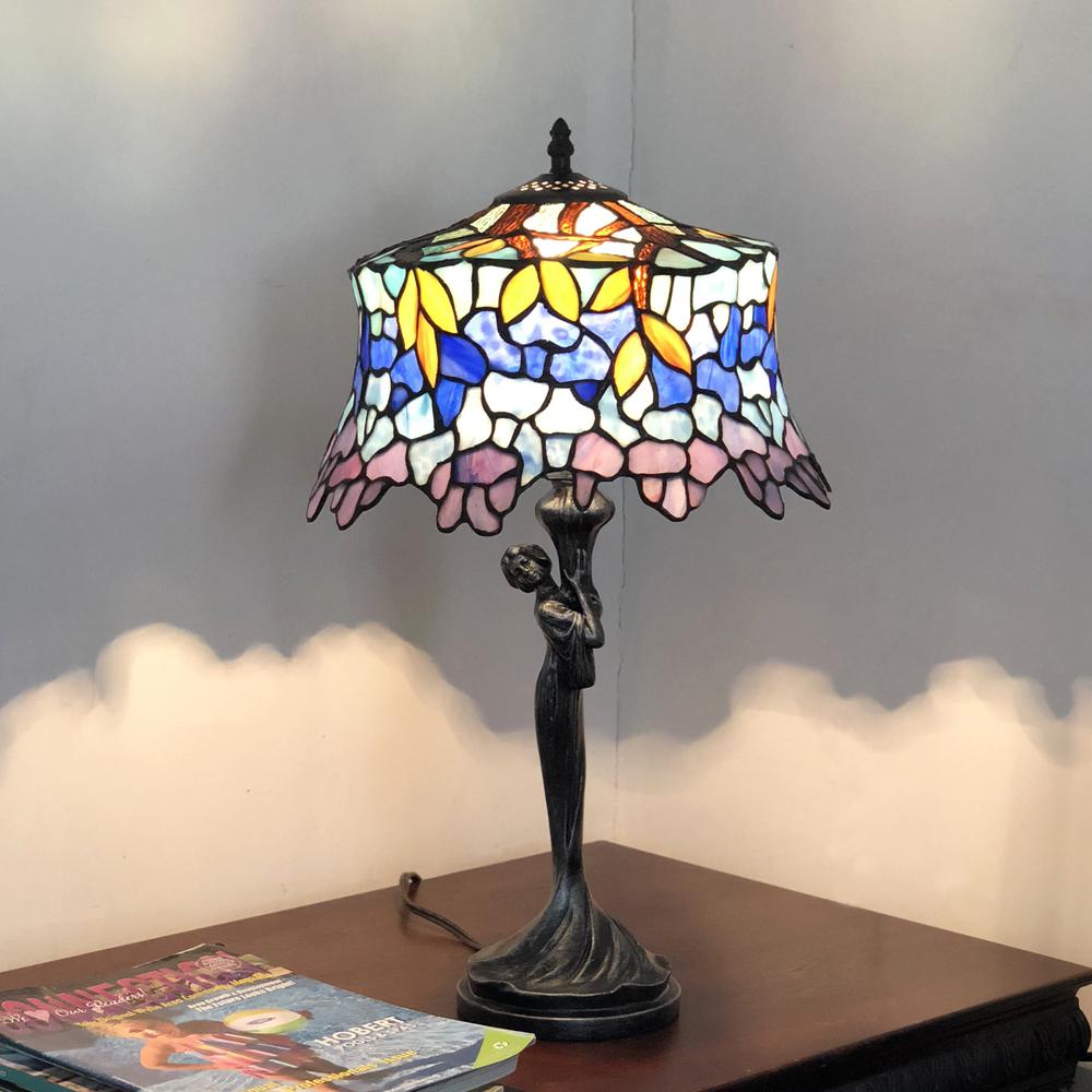 SOPHIA Wisteria 1 Light Antique Dark Bronze Accent Lamp 13" Shade. Picture 2