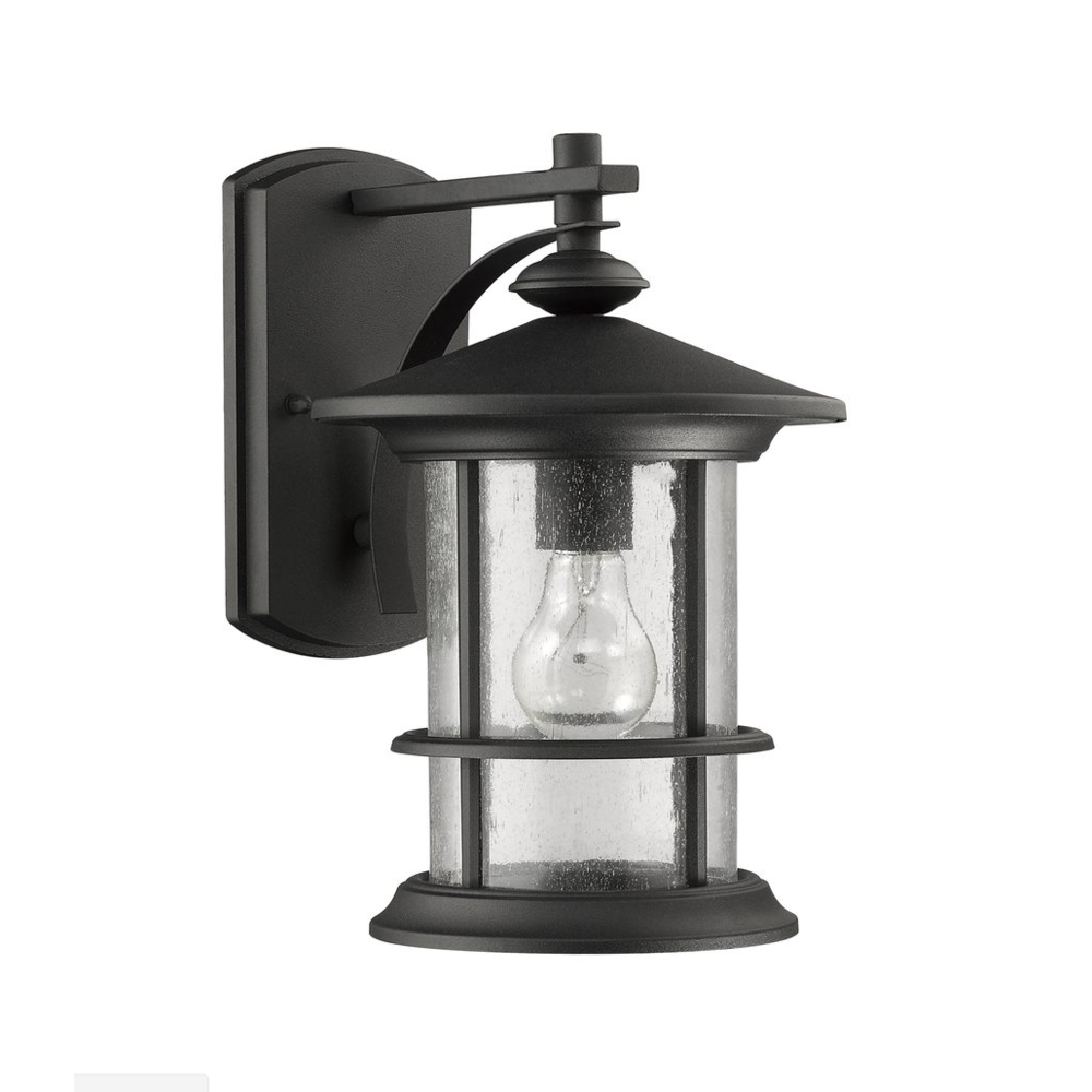 ASHLEY SUPERIORA Transitional 1 Light Textured Black Outdoor Wall Sconce. Picture 1
