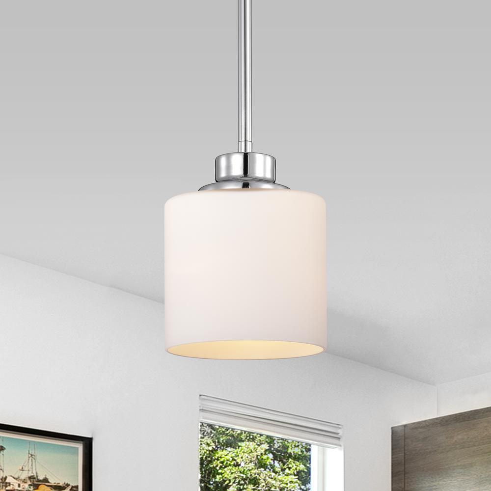 CHLOE Lighting SOLBI Contemporary 1 Light Chrome Mini Pendant Ceiling Fixture 6 " Wide. Picture 7