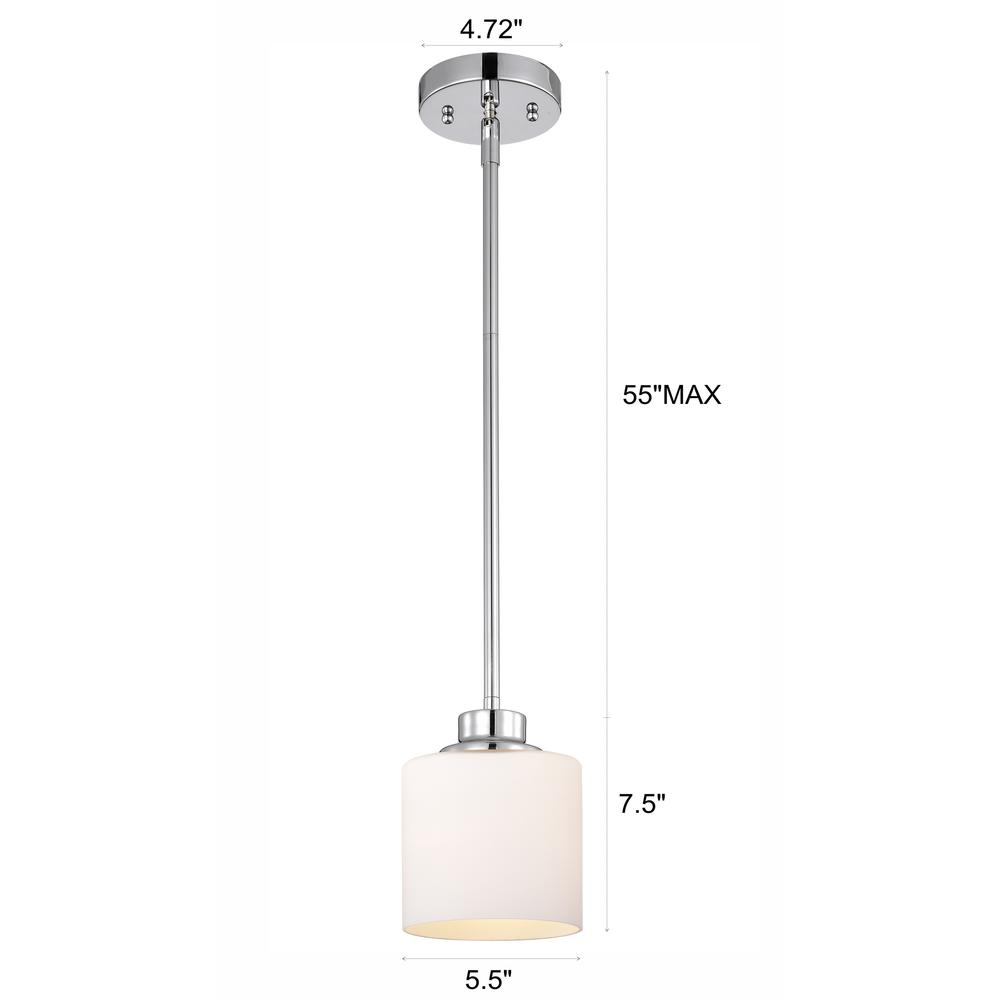 CHLOE Lighting SOLBI Contemporary 1 Light Chrome Mini Pendant Ceiling Fixture 6 " Wide. Picture 8
