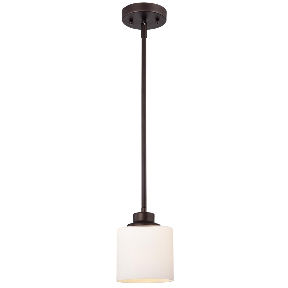 CHLOE Lighting SOLBI Contemporary 1 Light Oil Rubbed Bronze Mini Pendant Ceiling Fixture 6" Wide. Picture 1