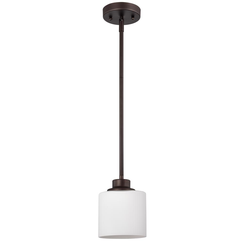 CHLOE Lighting SOLBI Contemporary 1 Light Oil Rubbed Bronze Mini Pendant Ceiling Fixture 6" Wide. Picture 2