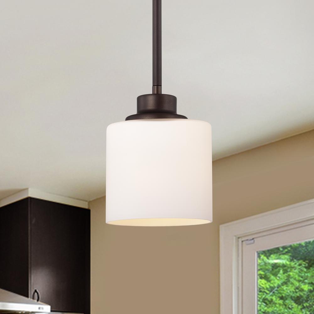 CHLOE Lighting SOLBI Contemporary 1 Light Oil Rubbed Bronze Mini Pendant Ceiling Fixture 6" Wide. Picture 7