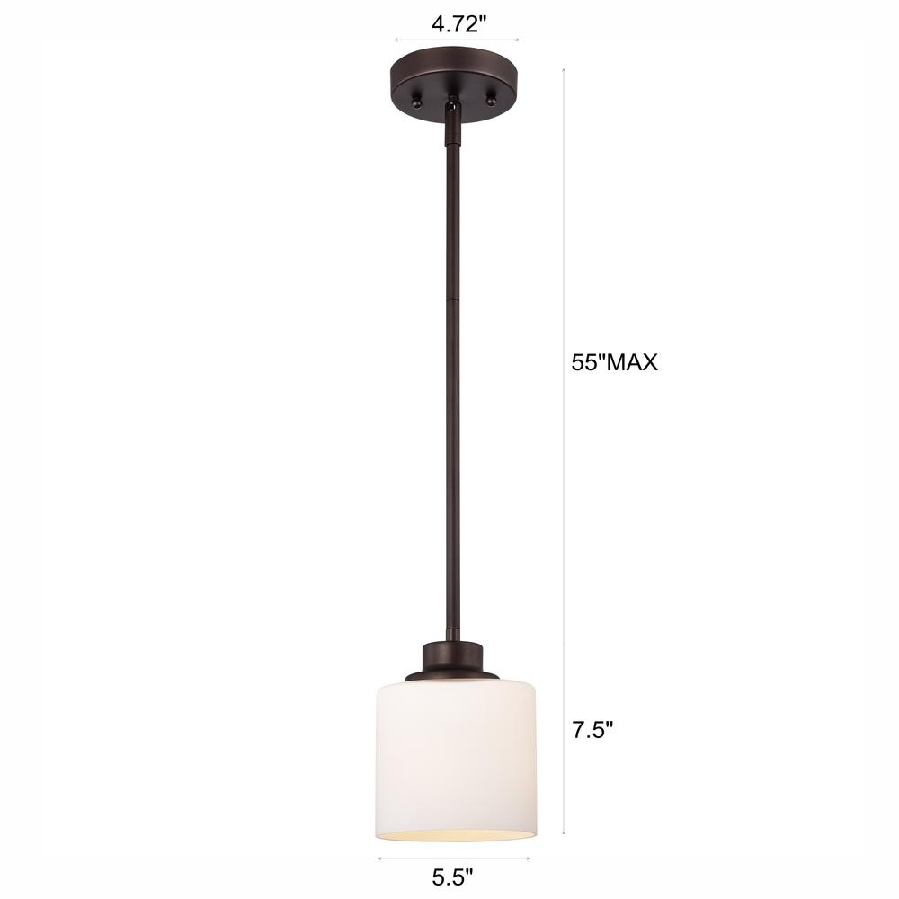 CHLOE Lighting SOLBI Contemporary 1 Light Oil Rubbed Bronze Mini Pendant Ceiling Fixture 6" Wide. Picture 9