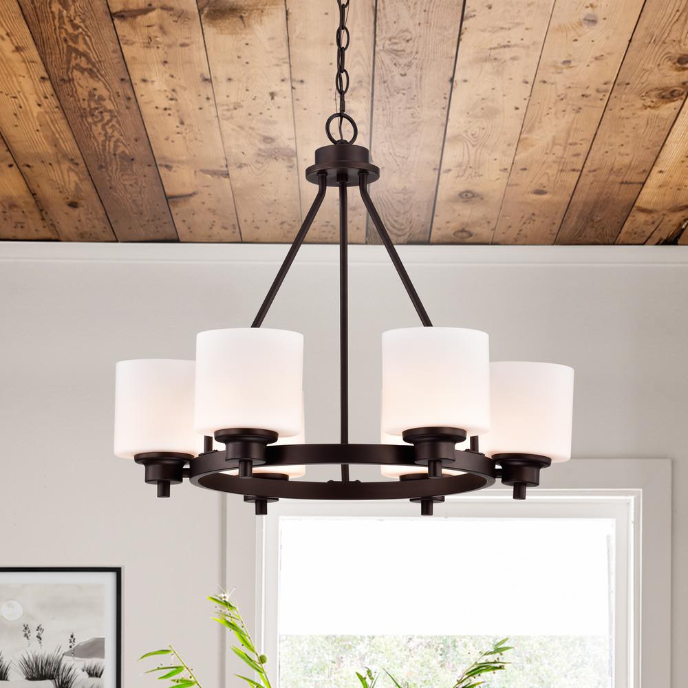 CHLOE Lighting SOLBI Contemporary 6 Light Chrome Large Chandelier Ceiling Fixture 24" Wide. Picture 9