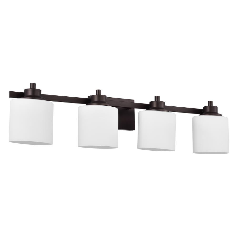 CHLOE Lighting SOLBI Contemporary 4 Light Oil Rubbed Bronze Bath Vanity Fixture 33" Wide. Picture 2