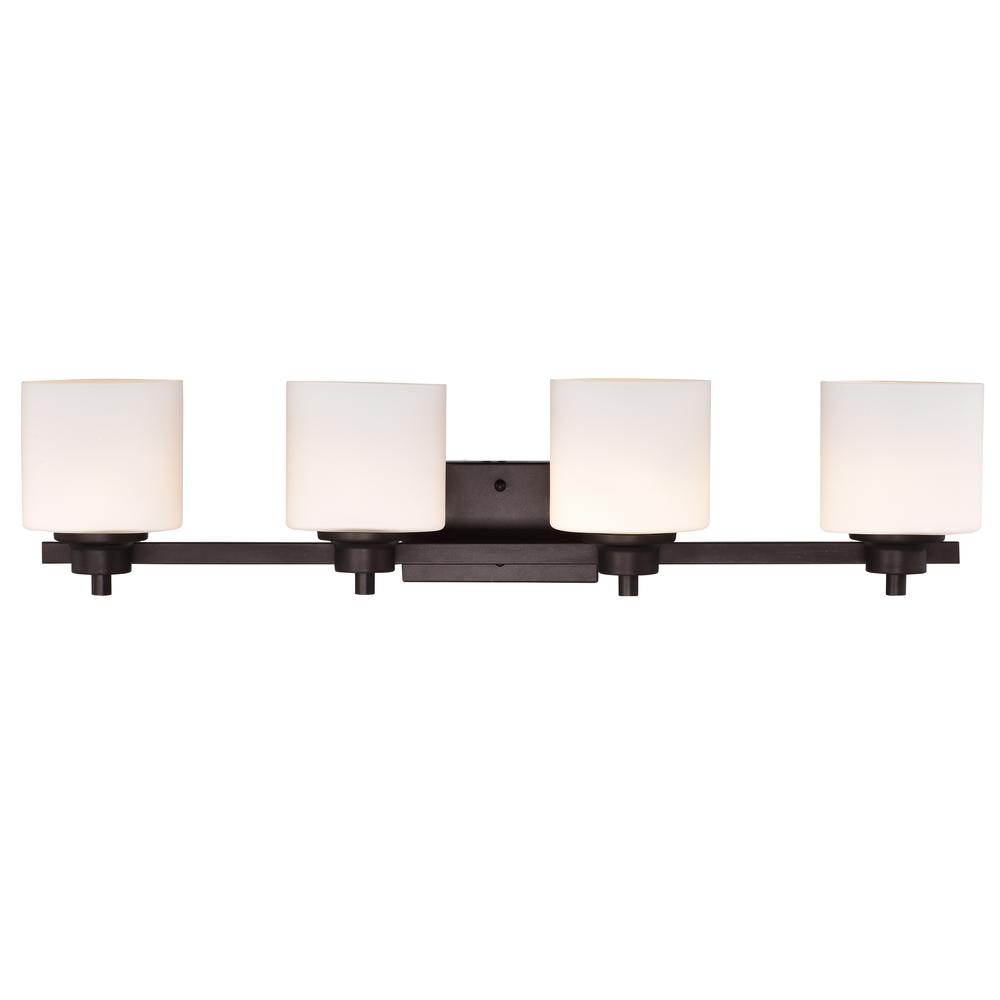 CHLOE Lighting SOLBI Contemporary 4 Light Oil Rubbed Bronze Bath Vanity Fixture 33" Wide. Picture 3