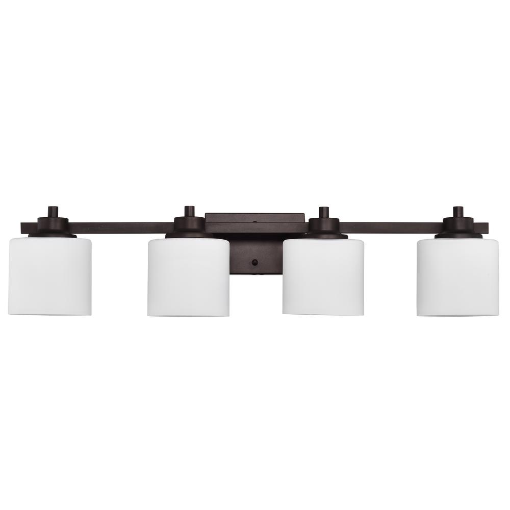 CHLOE Lighting SOLBI Contemporary 4 Light Oil Rubbed Bronze Bath Vanity Fixture 33" Wide. Picture 9