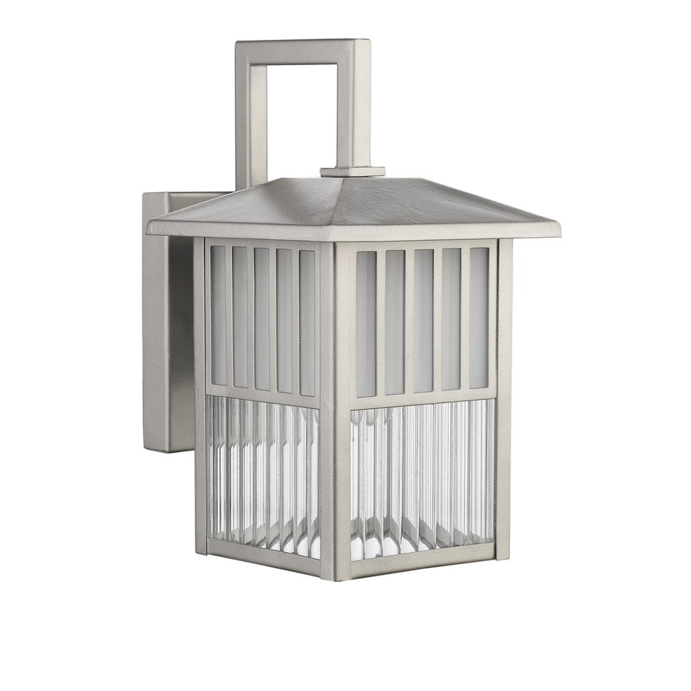 FRISCO Transitional 1 Light Painted Nickel Outdoor Wall Sconce 11" Height. Picture 1