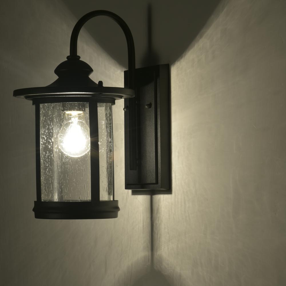 CHLOE Lighting COLE Transitional 1 Light Textured Black Outdoor Wall Sconce 12" Height. Picture 10