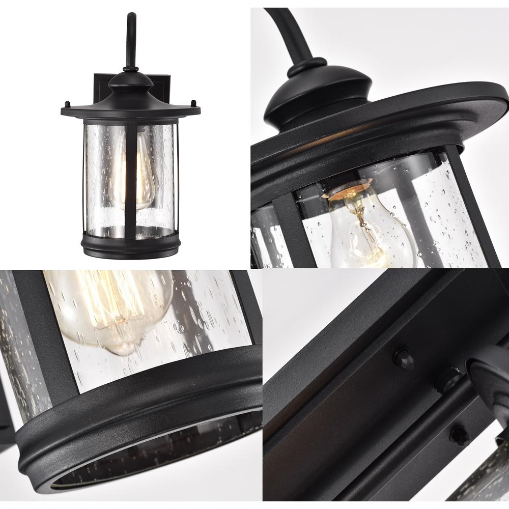 CHLOE Lighting COLE Transitional 1 Light Textured Black Outdoor Wall Sconce 12" Height. Picture 11