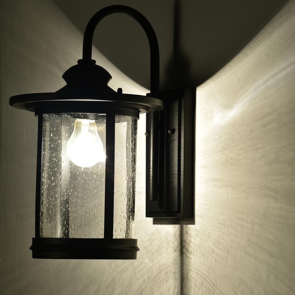 CHLOE Lighting COLE Transitional 1 Light Textured Black Outdoor Wall Sconce 16" Height. Picture 9