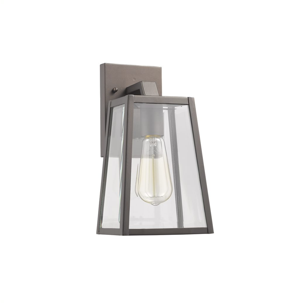 LEODEGRANCE Transitional 1 Light Rubbed Bronze Outdoor Wall Sconce 11" Height. Picture 1