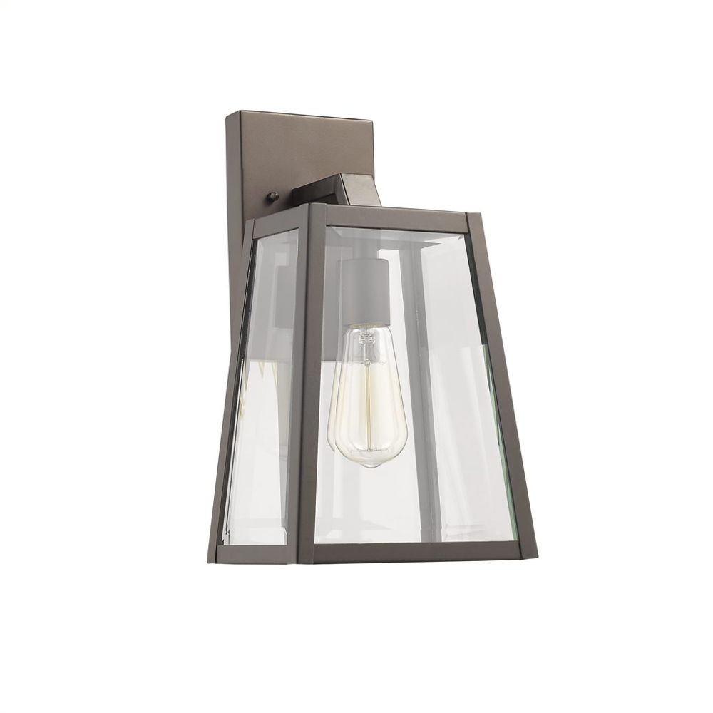LEODEGRANCE Transitional 1 Light Rubbed Bronze Outdoor Wall Sconce 14" Height. Picture 1