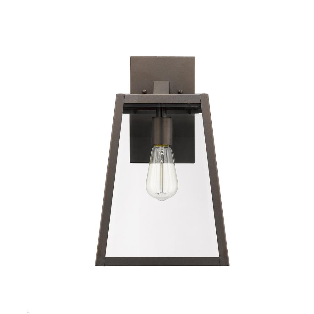 XANDRA Industrial 1 Light Rubbed Bronze Outdoor Wall Sconce 16" Tall. Picture 3