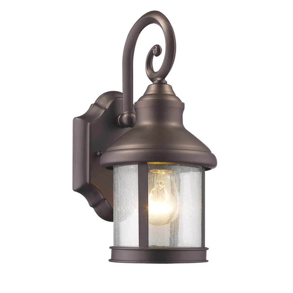 GALAHAD Transitional 1 Light Rubbed Bronze Outdoor Wall Sconce 12" Height. Picture 1