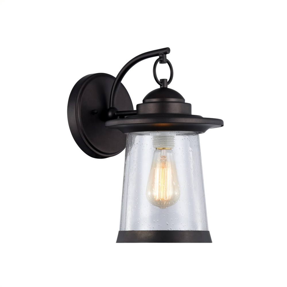 LINON Transitional 1 Light Rubbed Bronze Outdoor Wall Sconce 13" Height. Picture 1