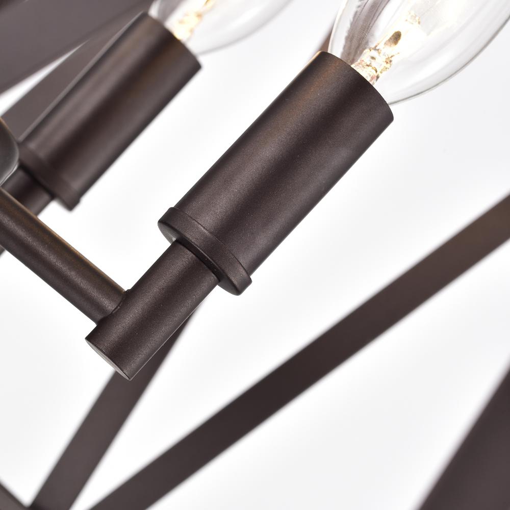 CHLOE Lighting IRONCLAD Industrial 4 Light Oil Rubbed Bronze Inverted Pendant Ceiling Fixture 14" Wide. Picture 6